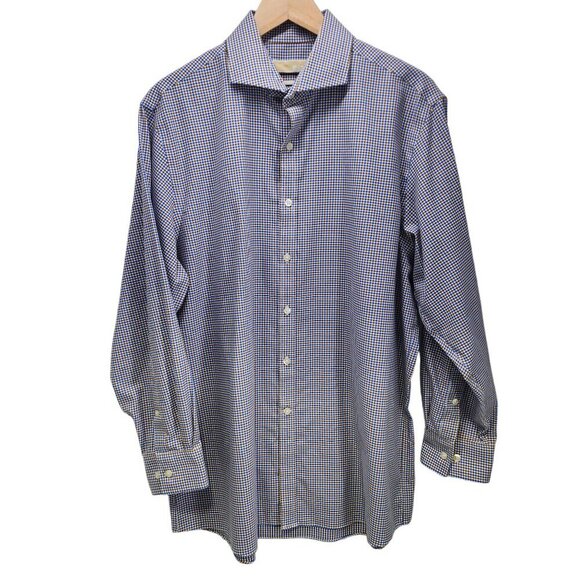 Michael Michael Kors Micro Check Button Front Shirt Men's Size‎ 17 32/33 - Picture 9 of 9